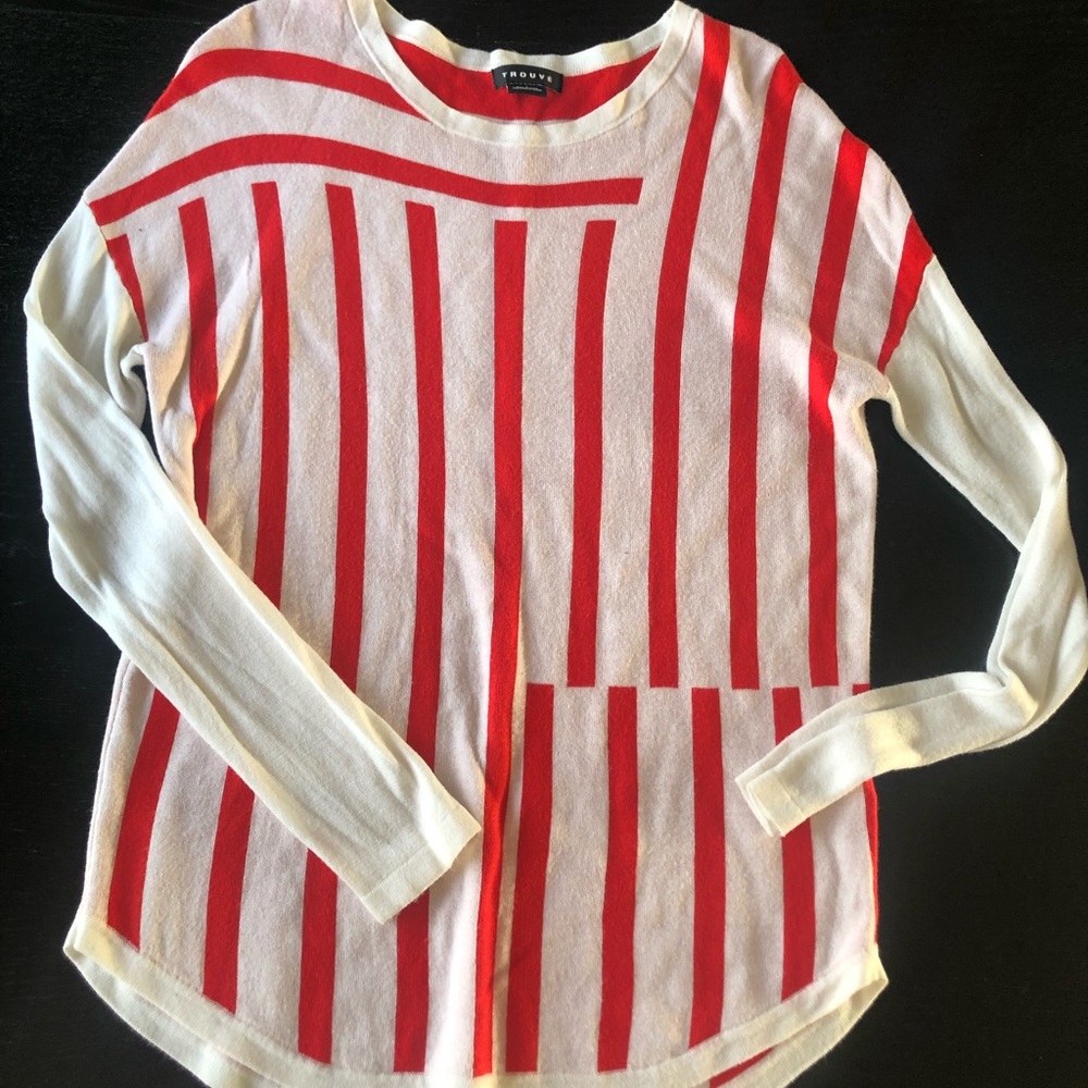 Trouve red and white striped sweater